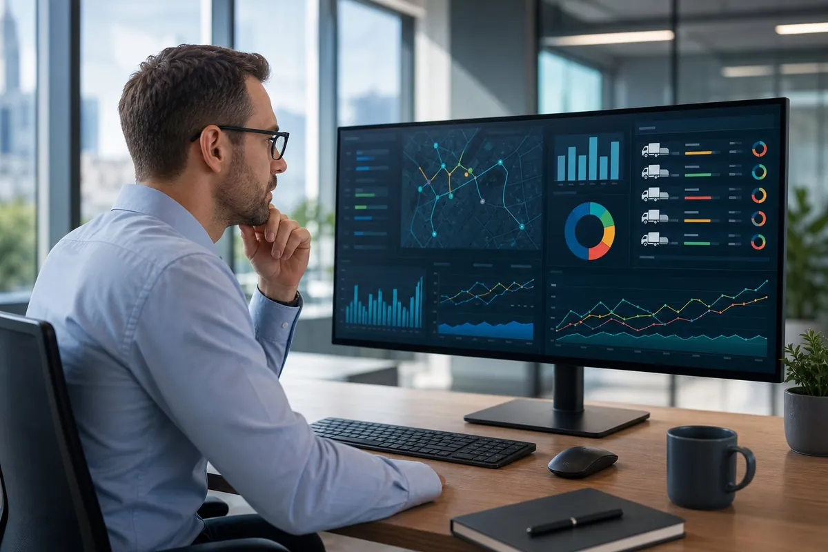 Operador analizando indicadores financieros en un panel de datos